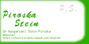 piroska stein business card